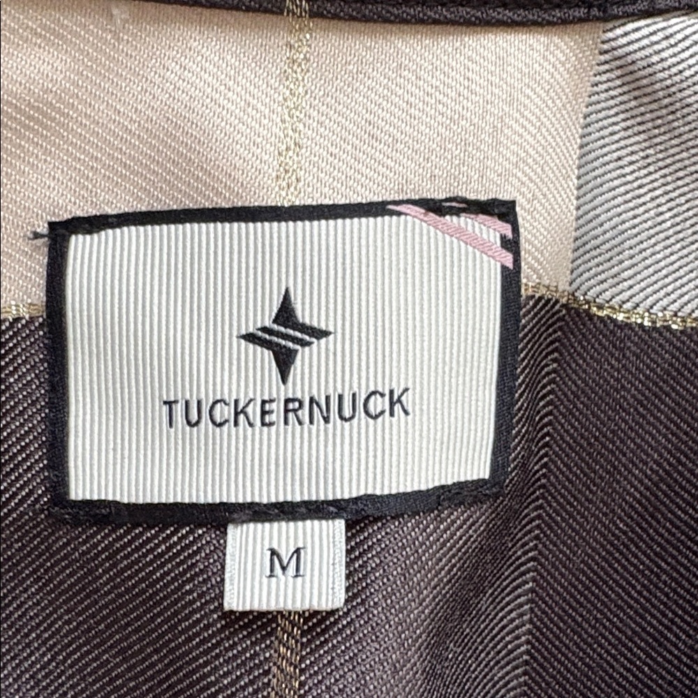 Tuckernuck Mairead Check Plaid Beige and Black 3/4 Sleeve Top - Picture 6 of 10